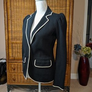 Ralph Lauren Black Knit Jacket w/ White trim SMALLP